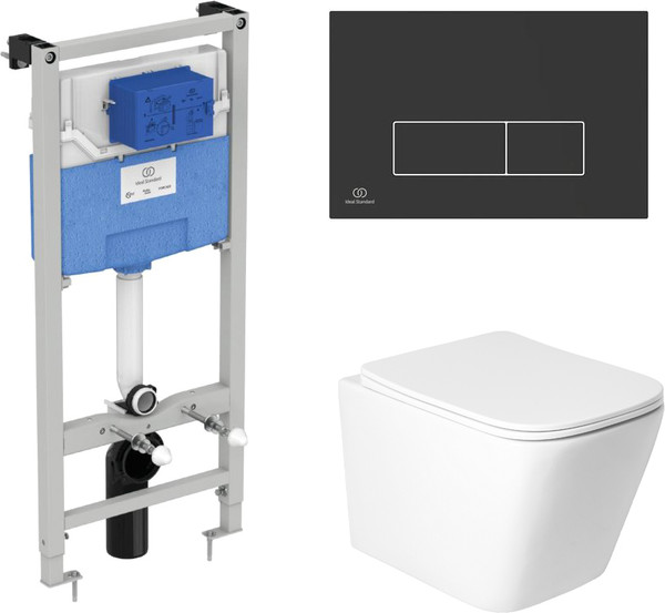 Изображение товара Унитаз подвесной с инсталляцией Saniteco KW-9004WS + R020467 + R0121A6