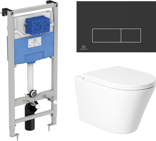 Изображение товара Унитаз подвесной с инсталляцией Saniteco KW-9005W + R020467 + R0121A6