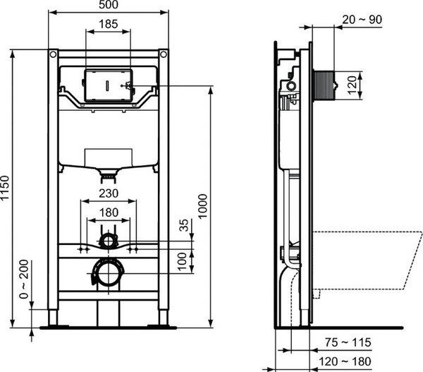 Изображение товара Унитаз подвесной с инсталляцией Saniteco KW-99048 + R020467 + R0121A6