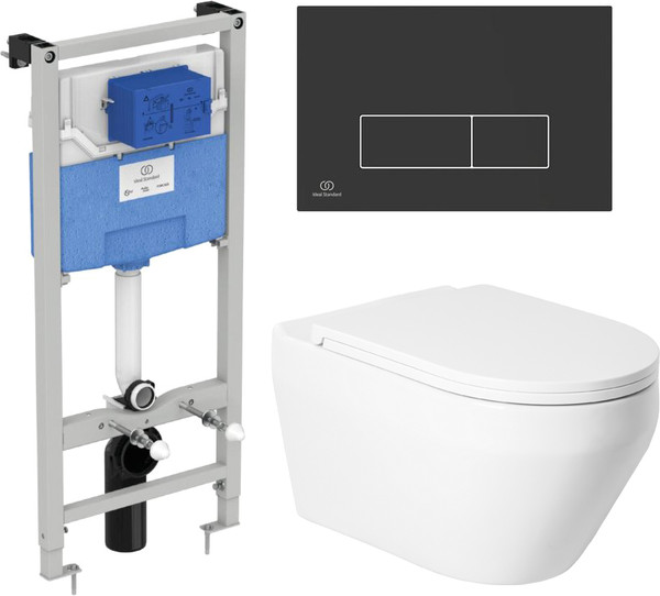 Изображение товара Унитаз подвесной с инсталляцией Saniteco KW-9009W + R020467 + R0121A6