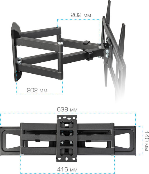 Изображение товара Кронштейн для телевизора Kromax Corbel-11 (темно-серый)