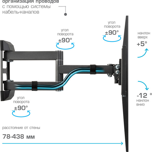 Изображение товара Кронштейн для телевизора Kromax Corbel-11 (темно-серый)