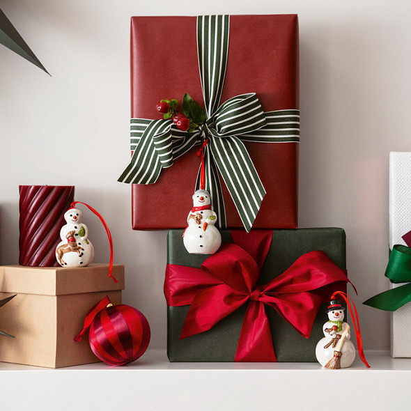 Изображение товара Набор новогодних подвесок Villeroy & Boch Nostalgic Ornaments Снеговики / 14-8331-6693 (3шт)