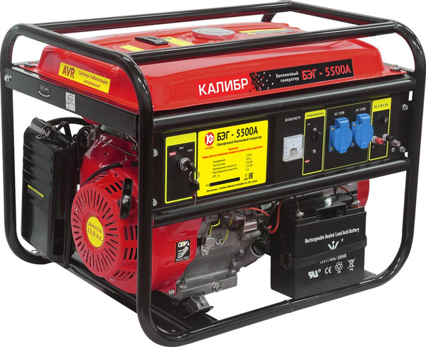 Изображение товара Бензиновый генератор Калибр БЭГ-5500А (30107)