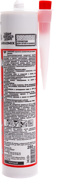 Изображение товара Герметик силикатный Largomix Высокотемпературный для печей и каминов (280мл, черный)