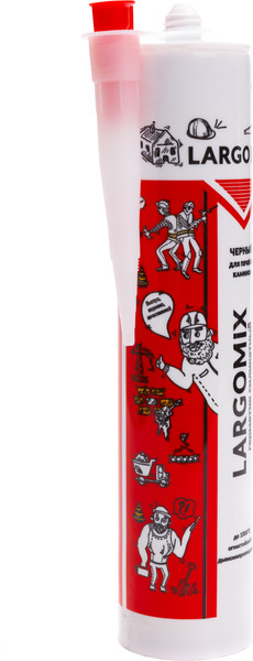 Изображение товара Герметик силикатный Largomix Высокотемпературный для печей и каминов (280мл, черный)