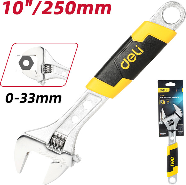 Изображение товара Гаечный ключ Deli Разводной YS EDL30110 (250мм, раскрытие губок 33мм)
