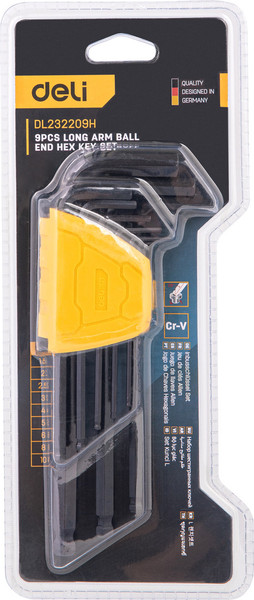 Изображение товара Набор ключей Deli EDL232209H (9шт, черный)