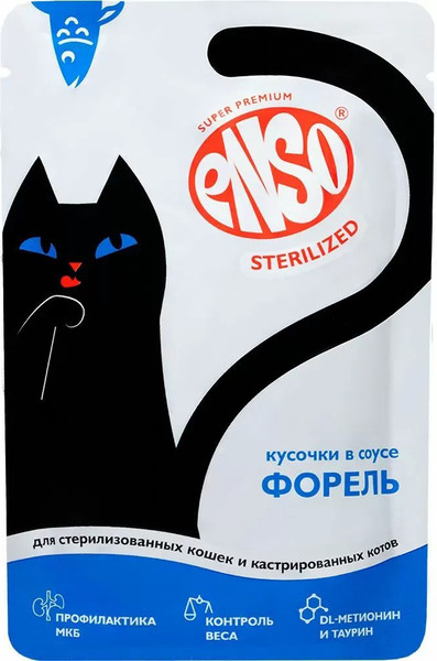 Изображение товара Влажный корм для кошек ENSO Sterilized форель 020/309372 (85г)