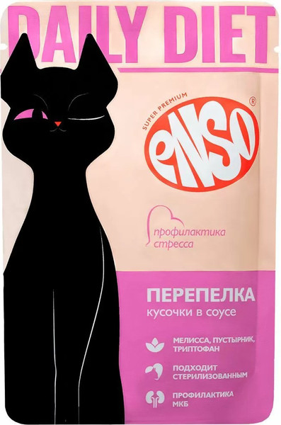 Изображение товара Влажный корм для кошек ENSO Daily Diet перепелка 020/309334 (85г)