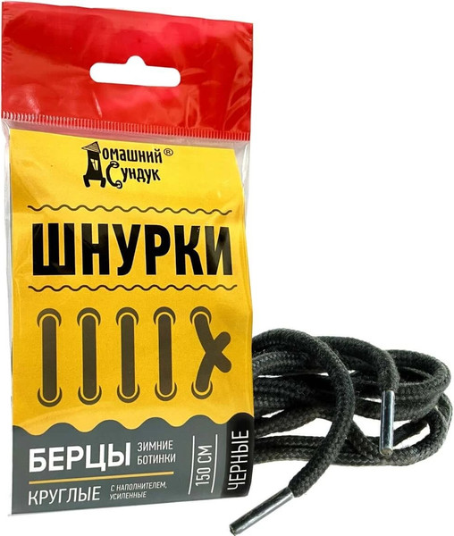 Изображение товара Шнурки для обуви Домашний Сундук ДС-386-1 (черный)