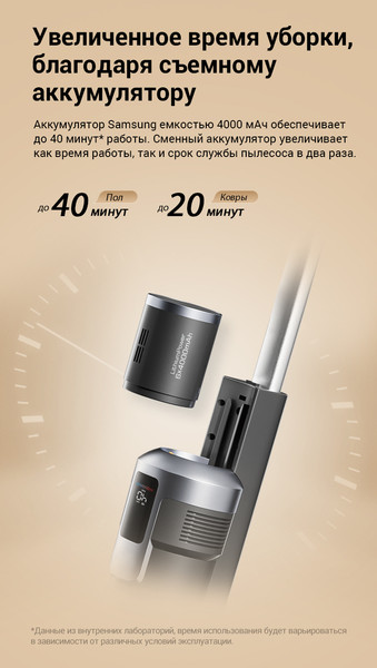 Изображение товара Вертикальный пылесос Jimmy Cordless Vacuum&Washer HW9 Pro Max (синий/серый)