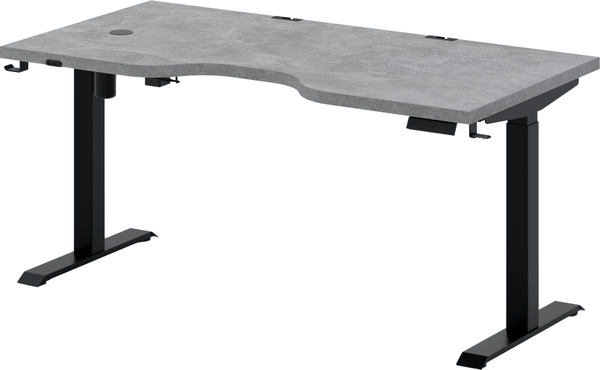 Изображение товара Стол с подъемным механизмом Millwood Подъемный Смарт с вырезом 160x80x74.5 (бетон/металл черный)