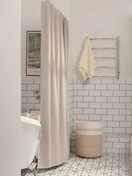 Изображение товара Шторка-занавеска для ванны Home One Linen 200х200 / 428414 (бежевый)