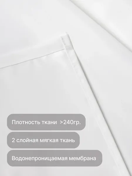 Изображение товара Шторка-занавеска для ванны Home One Linen 200х200 / 428415 (белый)