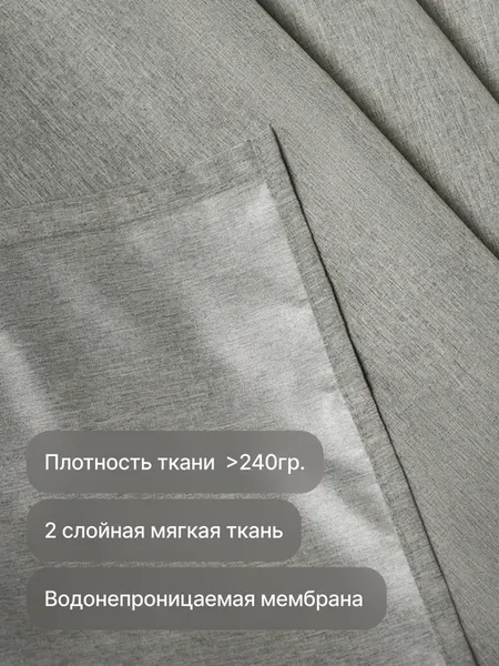 Изображение товара Шторка-занавеска для ванны Home One Linen 200х200 / 428416 (серый)