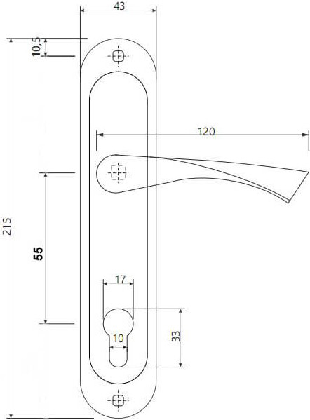 Изображение товара Ручка дверная VELA 55.0123-PP-AC (медный антик)