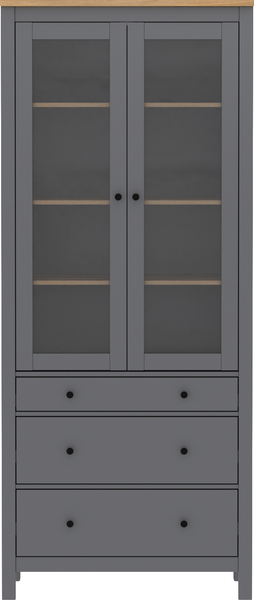 Изображение товара Шкаф с витриной Mio Tesoro Сага 90 2.08.07.130.15 (серый/ясень)