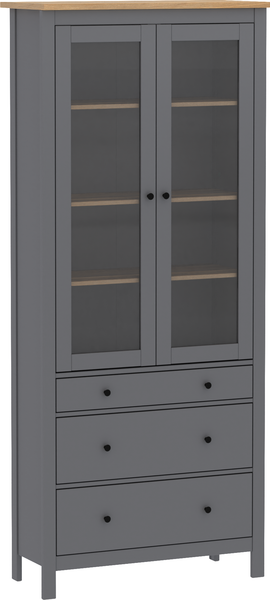 Изображение товара Шкаф с витриной Mio Tesoro Сага 90 2.08.07.130.15 (серый/ясень)