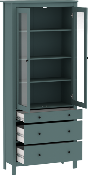 Изображение товара Шкаф с витриной Mio Tesoro Сага 90 2.08.07.130.6 (темно-бирюзовый)