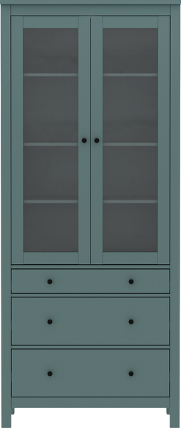 Изображение товара Шкаф с витриной Mio Tesoro Сага 90 2.08.07.130.6 (темно-бирюзовый)