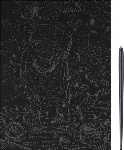 Изображение товара Гравюра Lori Скретчинг. Новогодний щенок / Гр-801