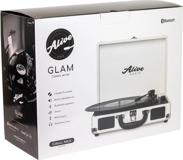 Изображение товара Проигрыватель виниловых пластинок Alive Audio Glam Milk c Bluetooth / GLM-01-ML