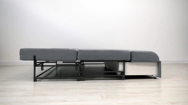 Изображение товара Диван Сириус Лидер-13 ППУ 215x110 (Eva 24 велюр темно-серый)