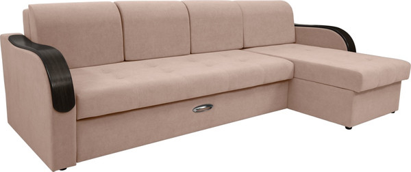 Изображение товара Диван угловой Сириус Лидер-1 c оттоманкой ППУ 300x165 (Eva 02 велюр светло-бежевый)