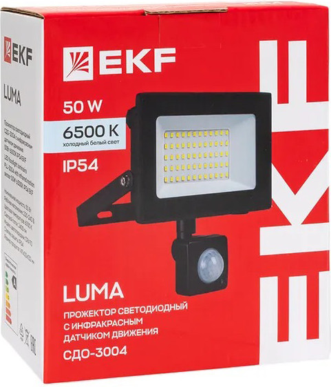 Изображение товара Прожектор EKF СДО-3004 50Вт 6500К IP54 / FLL-3004-50D-6500