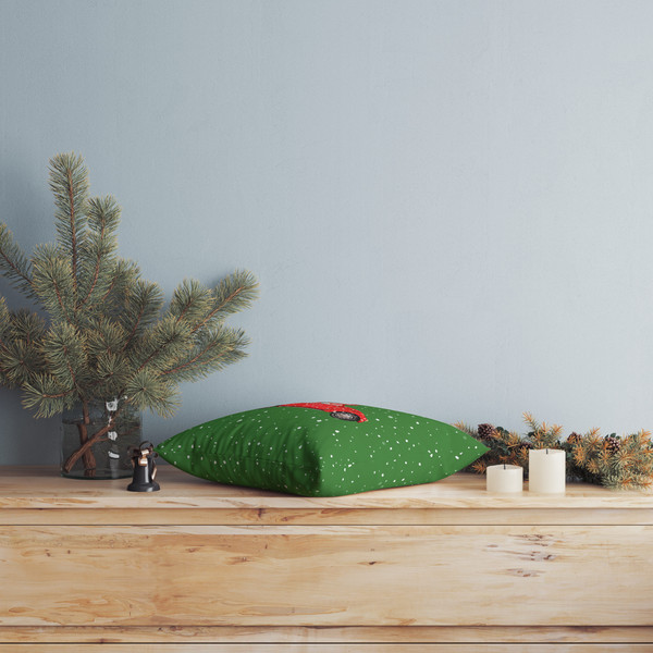 Изображение товара Наволочка декоративная Samsara Home Машинка на зеленом 4040Нг-5