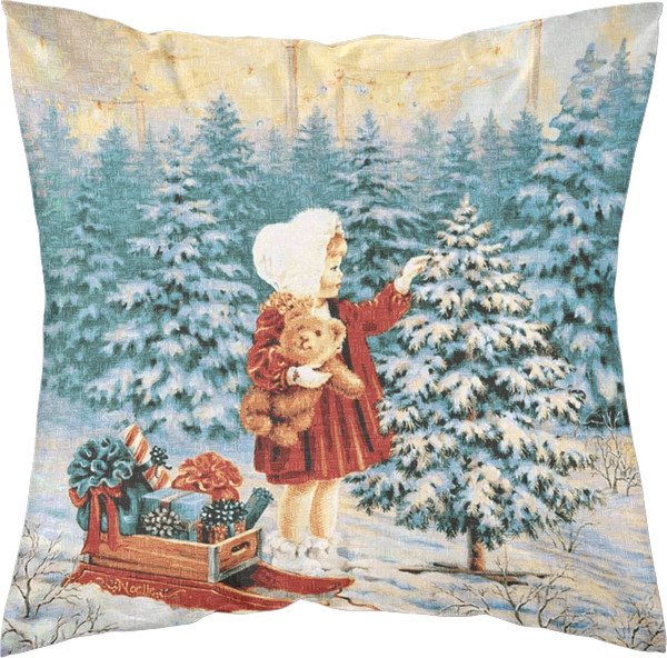 Изображение товара Подушка декоративная Samsara Home Девочка у елки 4040Нг-1а