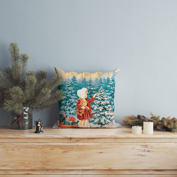 Изображение товара Подушка декоративная Samsara Home Девочка у елки 4040Нг-1а