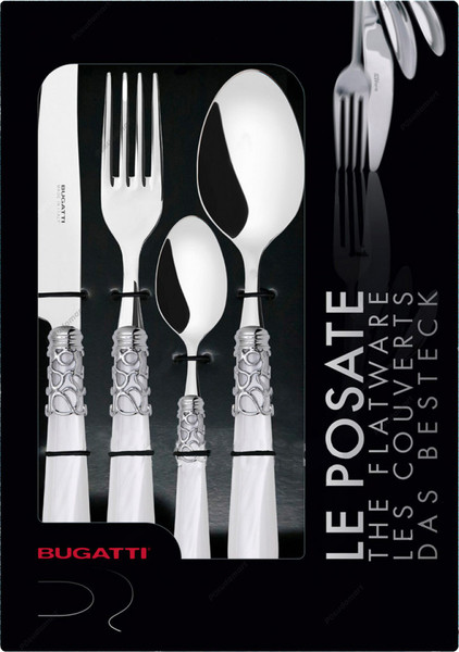 Изображение товара Набор столовых приборов Bugatti Melodia MLC1M-F6050 (24пр, хром/белый)