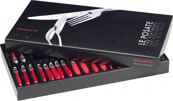 Изображение товара Набор столовых приборов Bugatti Oxford OXB3M-C3250 (24пр, хром/бордовый/состаренное серебро)