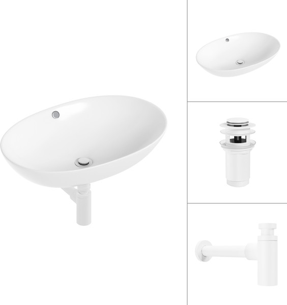 Изображение товара Умывальник Lauter 21709 + клапан 21190W + сифон 21635W (белый матовый)