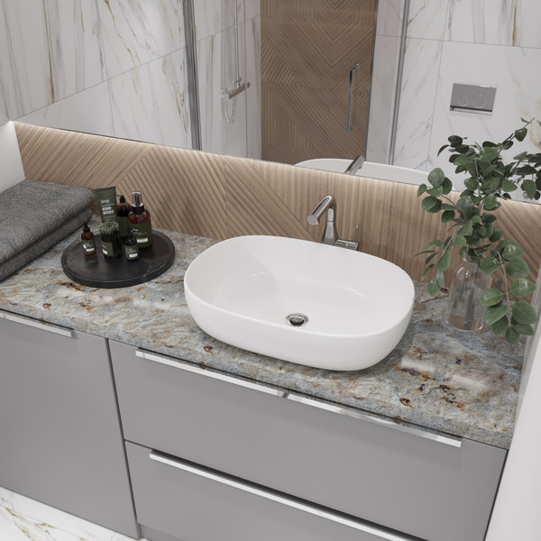 Изображение товара Умывальник Lauter 21836 + клапан 21190B + сифон 21635B (черный матовый)