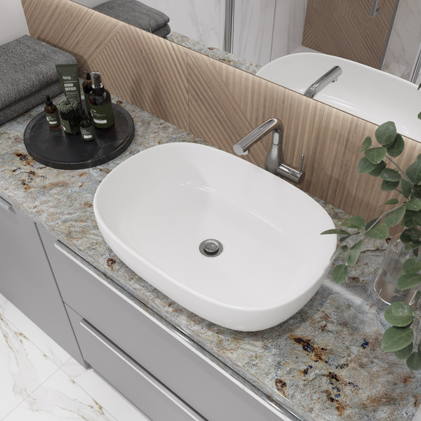 Изображение товара Умывальник Lauter 21836 + клапан 21190B + сифон 21635B (черный матовый)