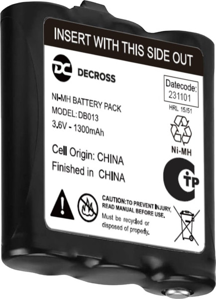 Изображение товара Аккумуляторная батарея для рации Decross NiMH DB013 1300mA / DC0080206001000