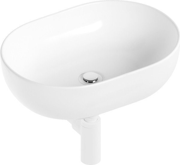 Изображение товара Умывальник Lauter 21836A + клапан 21190W + сифон 21635W (белый матовый)