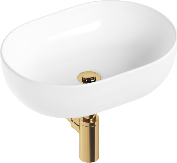 Изображение товара Умывальник Lauter 21836A + клапан 21190G + сифон 21635G (золото)