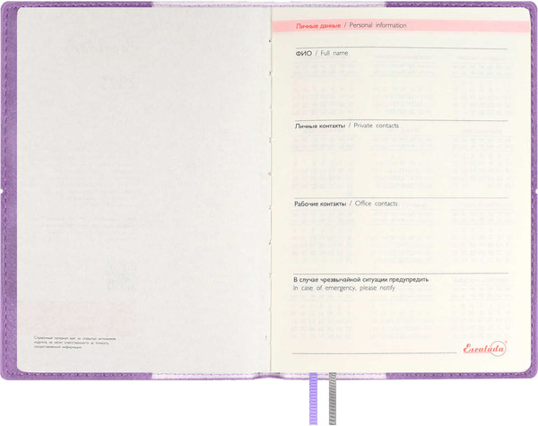 Изображение товара Ежедневник Escalada Шеврет 2025 / 67059 (128л, сиреневый)