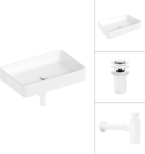 Изображение товара Умывальник Lauter 21842 + клапан 21190W + сифон 21635W (белый матовый)