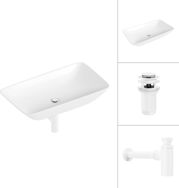 Изображение товара Умывальник Lauter 21886 + клапан 21190W + сифон 21635W (белый матовый)