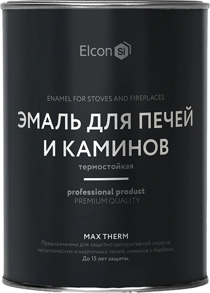Изображение товара Эмаль Elcon Max Therm Термостойкая для печей и каминов 1000C (800г, черный)