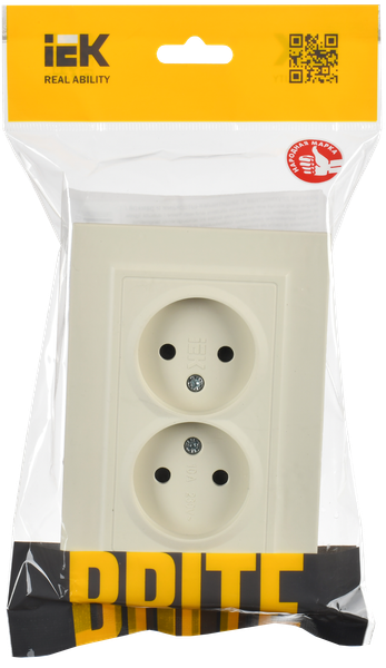 Изображение товара Розетка IEK Brite BR-R20-10-K10-F (бежевый)