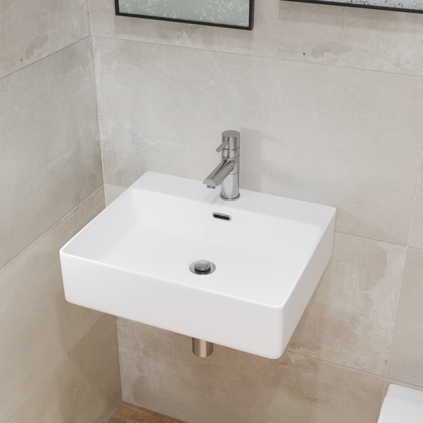 Изображение товара Умывальник Lauter 21478 + клапан 21190W + сифон 21635W (белый матовый)