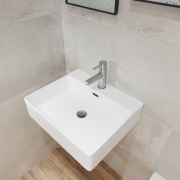 Изображение товара Умывальник Lauter 21478 + клапан 21190W + сифон 21635W (белый матовый)