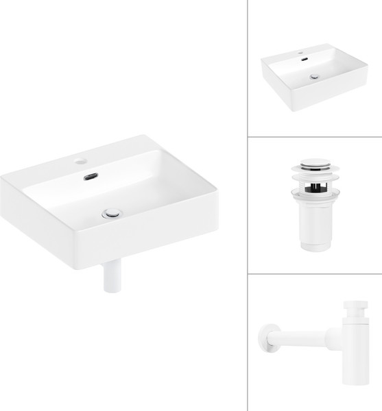 Изображение товара Умывальник Lauter 21478 + клапан 21190W + сифон 21635W (белый матовый)