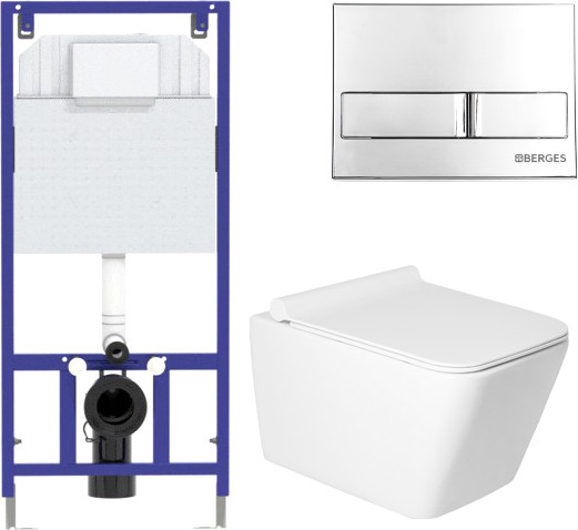 Изображение товара Унитаз подвесной с инсталляцией Saniteco KW-9004W + 525 040000 + L3 040013